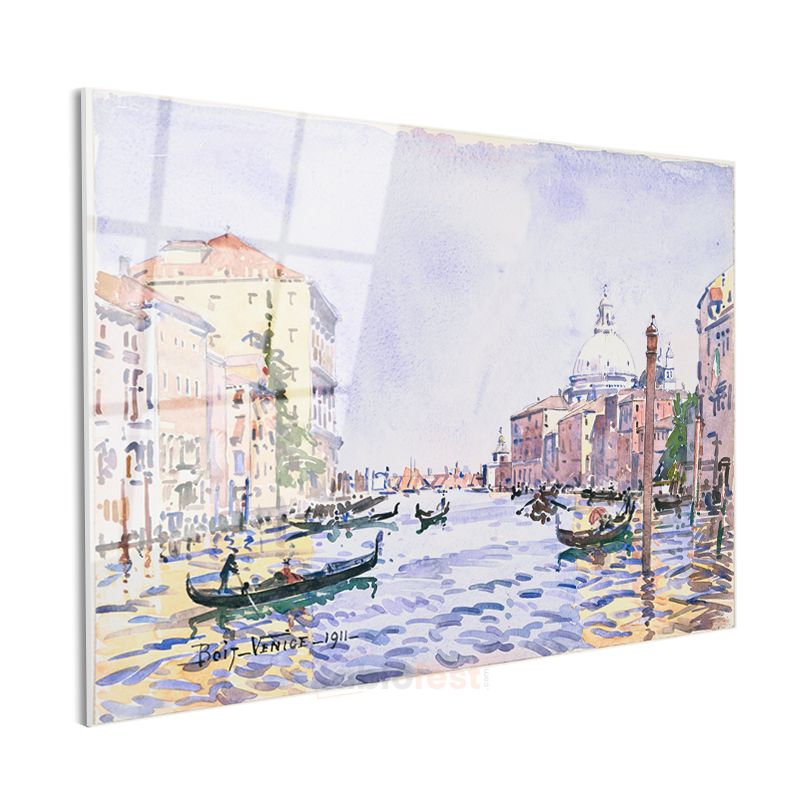 Paul Signac - Venedik Kanalı 1911 Cam Tablo