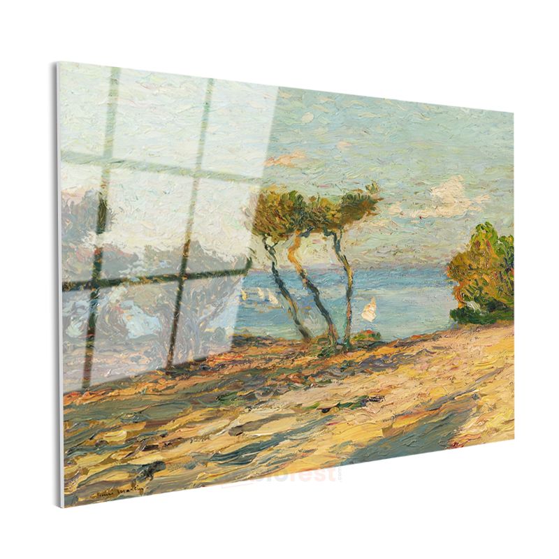 Claude Monet - Akdeniz Kıyısı Manzarası Cam Tablo