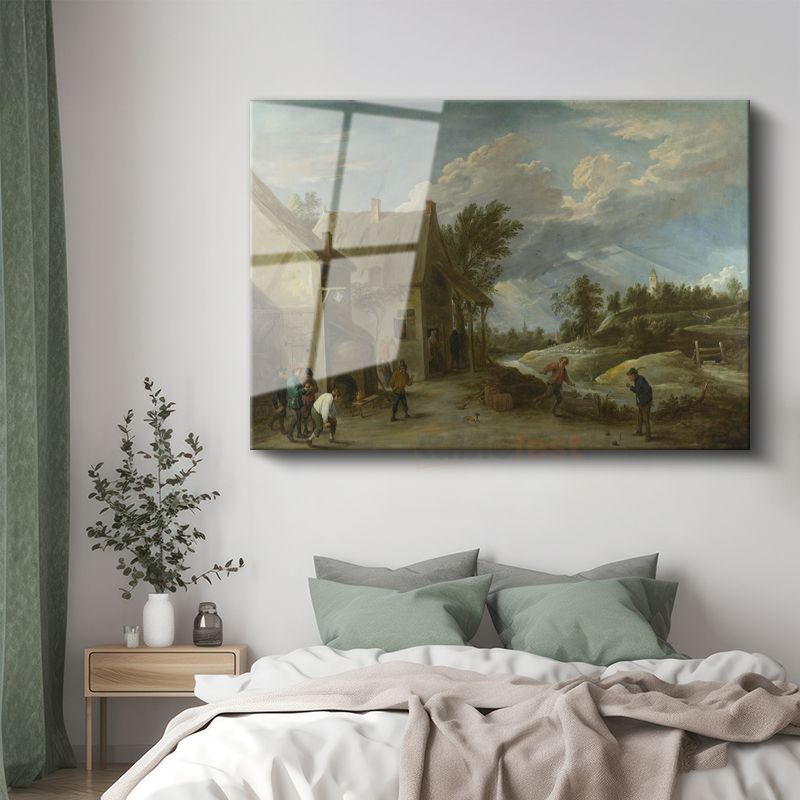 David Teniers - Köy Hayatı Cam Tablo