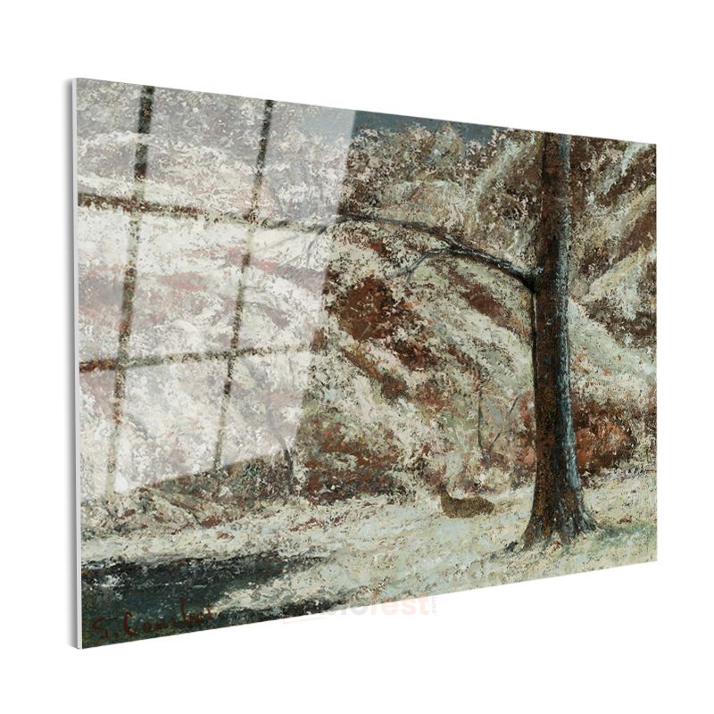 Gustave Courbet - Kış Ormanı Cam Tablo