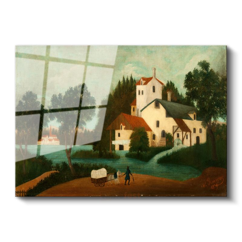Henri Rousseau - Köy Manzarası Cam Tablo