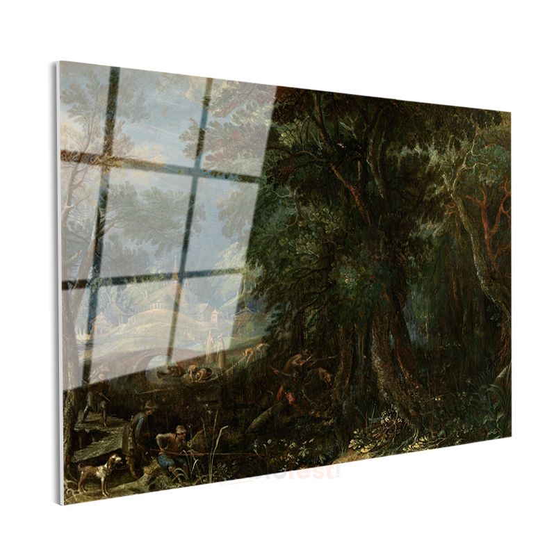 Jacob van Ruisdael - Orman Derinlikleri Cam Tablo