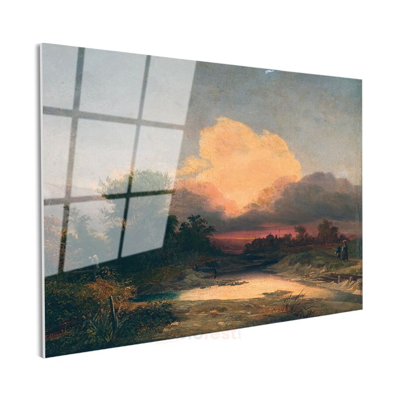 Thomas Cole - Günbatımı Manzarası Cam Tablo