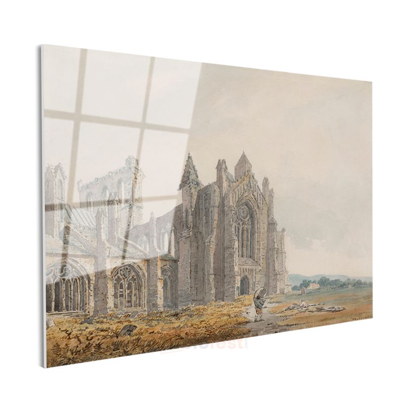 J.M.W. Turner - Melrose Manastırı Cam Tablo