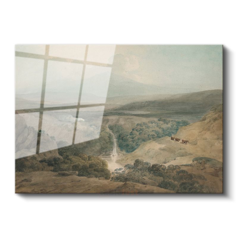 J.M.W. Turner - Vadideki Şelale Manzarası Cam Tablo