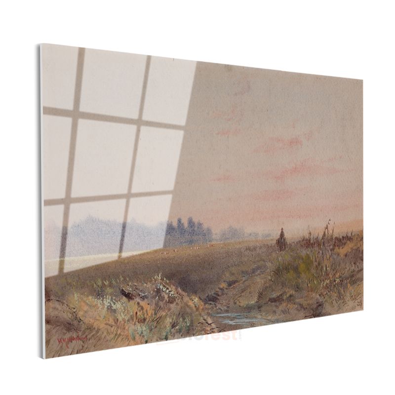 William Turner - Kırsal Manzara ve Atlı Cam Tablo