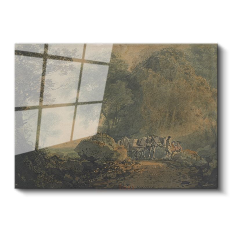 Thomas Gainsborough - Orman Yolunda Yolculuk Cam Tablo