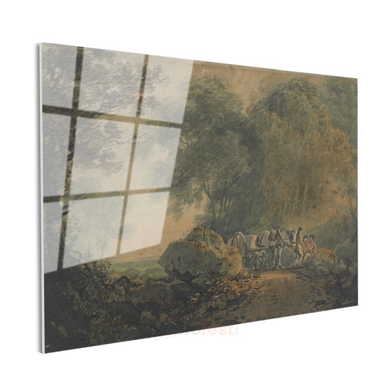 Thomas Gainsborough - Orman Yolunda Yolculuk Cam Tablo