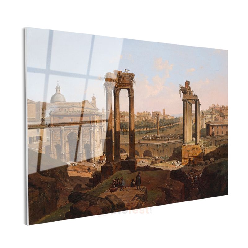 Giovanni Paolo Panini - Roma Forum Kalıntıları Cam Tablo