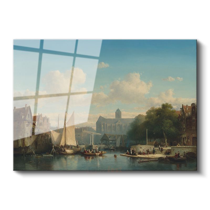 Johannes Vermeer - Hollanda Kanalı Cam Tablo