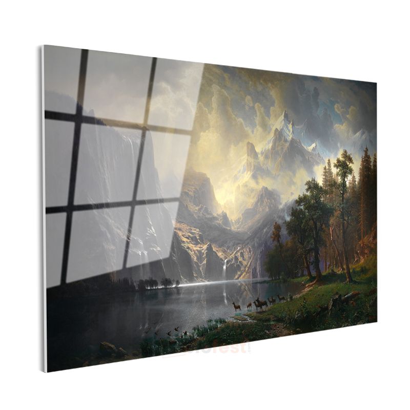 Albert Bierstadt - Sierra Nevada Dağları Cam Tablo