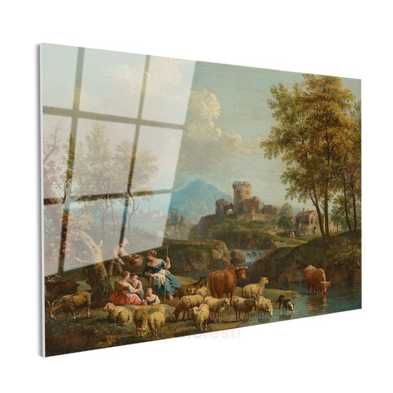 Nicolas Poussin - Pastoral Manzara Cam Tablo
