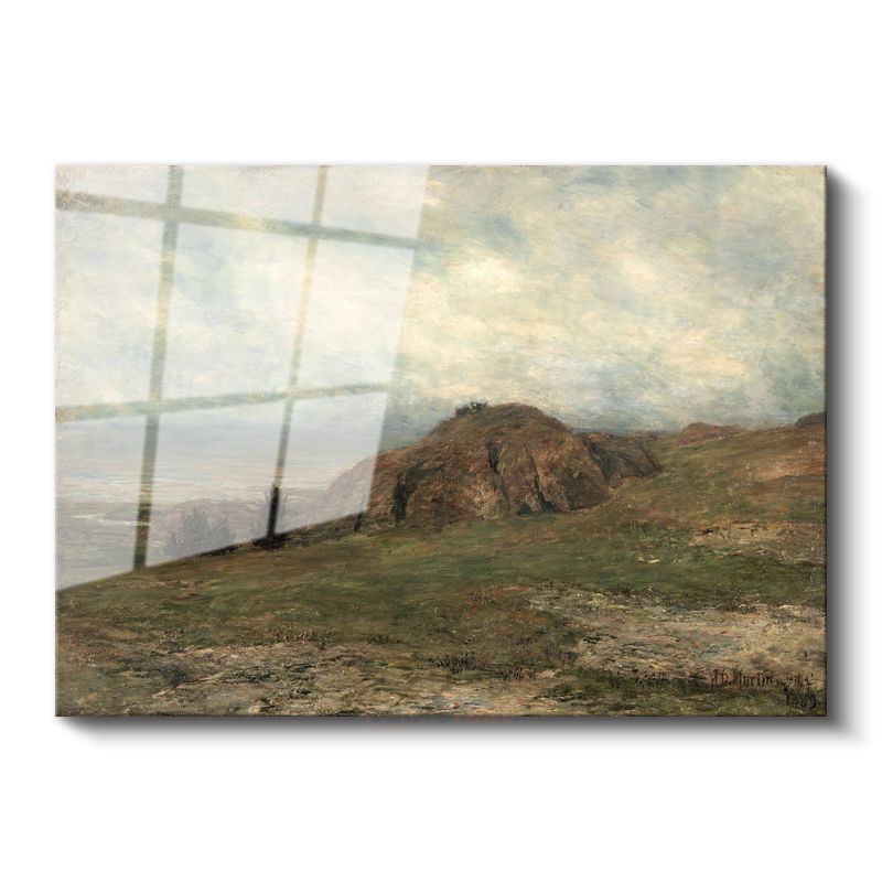 Charles-François Daubigny - Tepeler Manzarası Cam Tablo