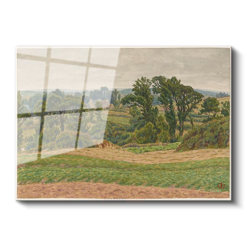 Camille Pissarro - Kırsal Manzara Cam Tablo