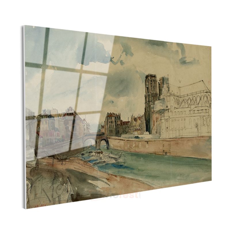 Johan Barthold Jongkind - Notre Dame Manzarası Cam Tablo