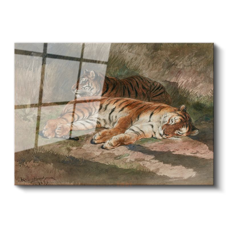Rosa Bonheur - Dinlenen Kaplanlar Cam Tablo