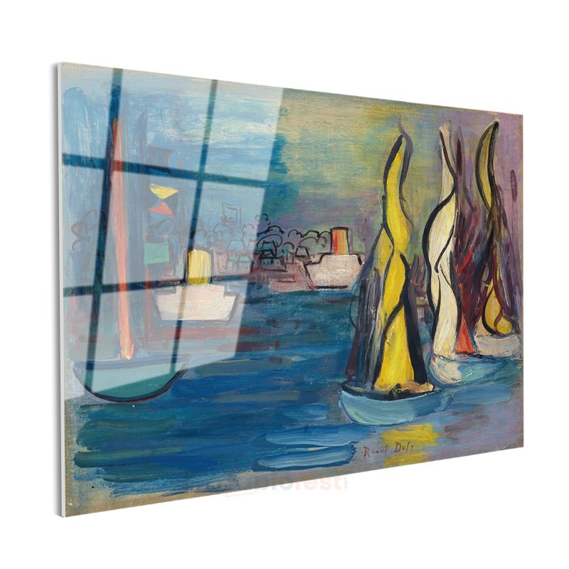 Raoul Dufy - Yelkenliler Limanı Cam Tablo