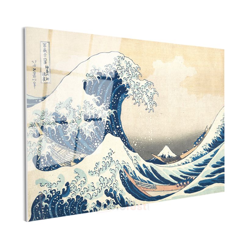 Katsushika Hokusai - Kanagawa'daki Büyük Dalga Cam Tablo