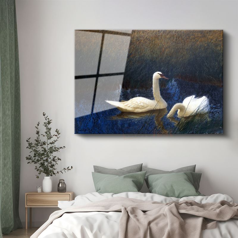 Bruno Liljefors - Swans Cam Tablo