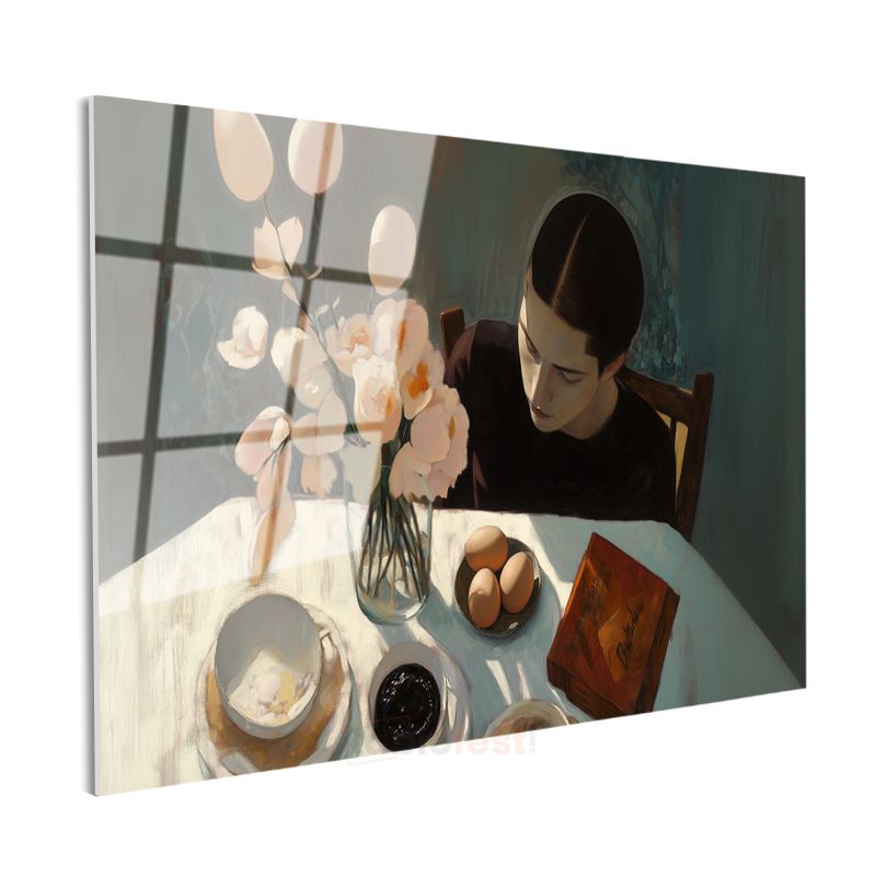 Michaël Borremans - Kahvaltı Masası Cam Tablo