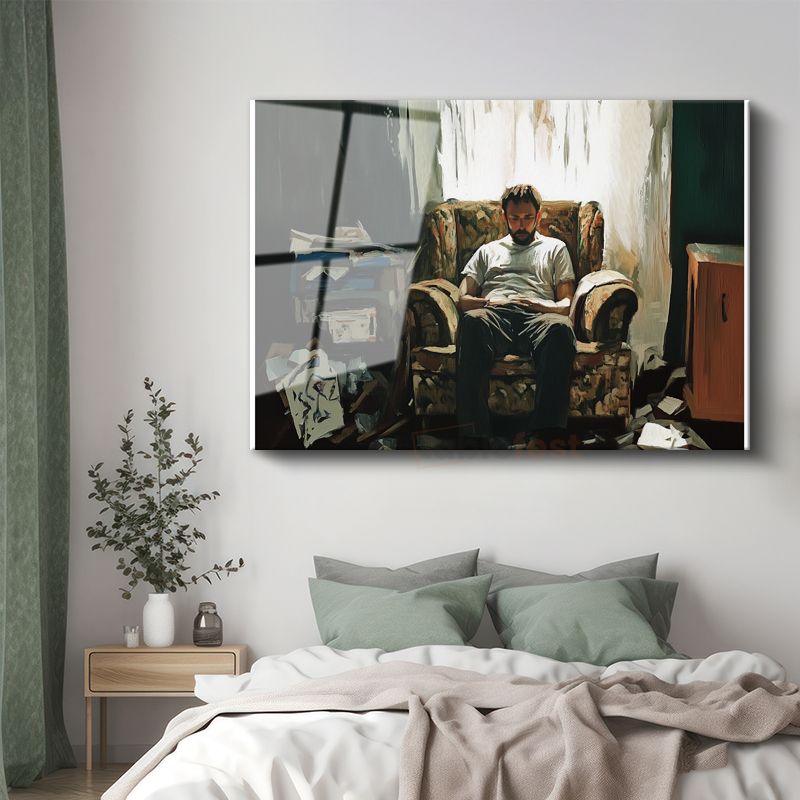 Midjourney - Yalnız Adam Cam Tablo