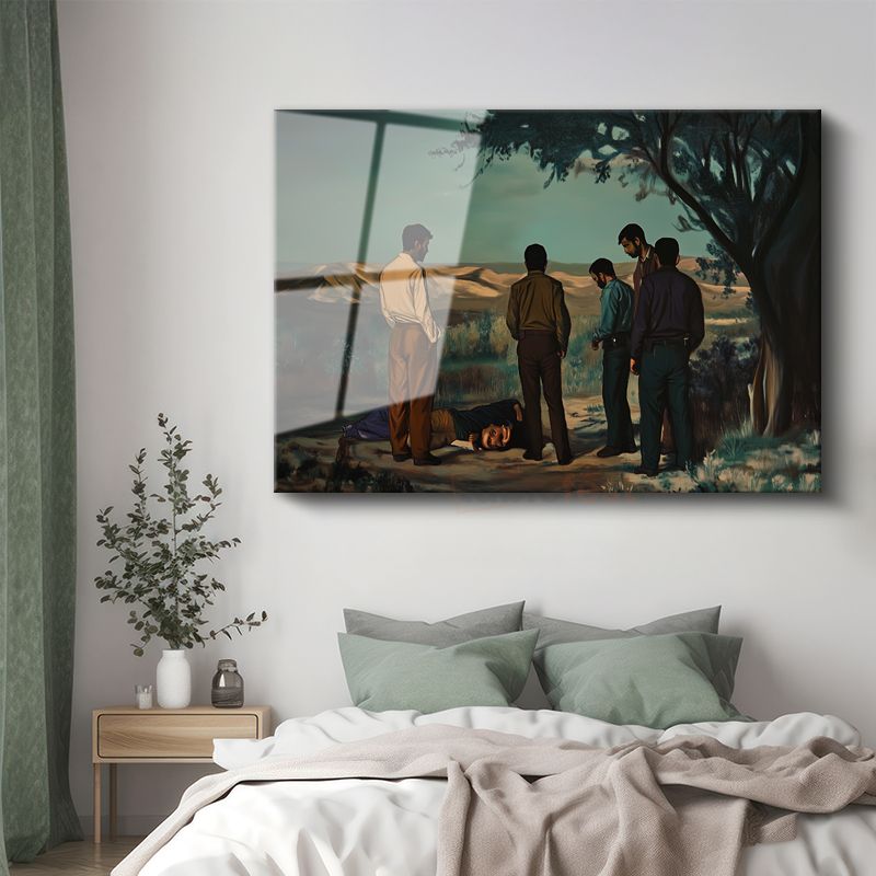 Midjourney - Çöl Manzarası Cam Tablo