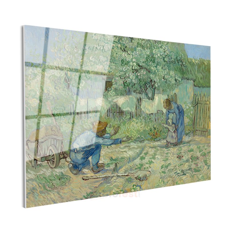 Vincent van Gogh - İlkbahar Bahçesi Cam Tablo