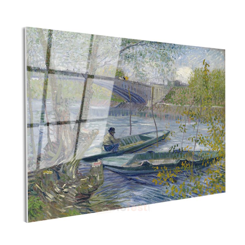Vincent van Gogh - Seine Nehri Üzerinde Balıkçı Tekneleri Cam Tablo