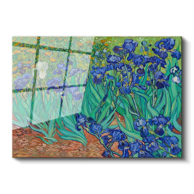 Vincent van Gogh - Süsenler Cam Tablo