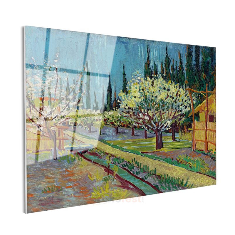 Vincent van Gogh - Çiçek Açan Meyve Bahçesi Cam Tablo