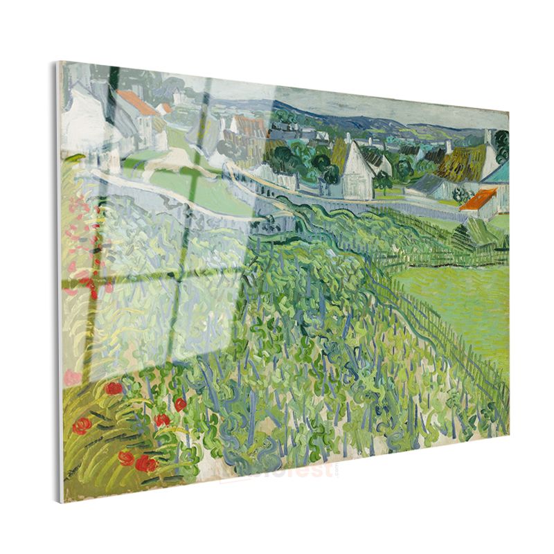 Vincent van Gogh - Auvers'deki Evler Cam Tablo