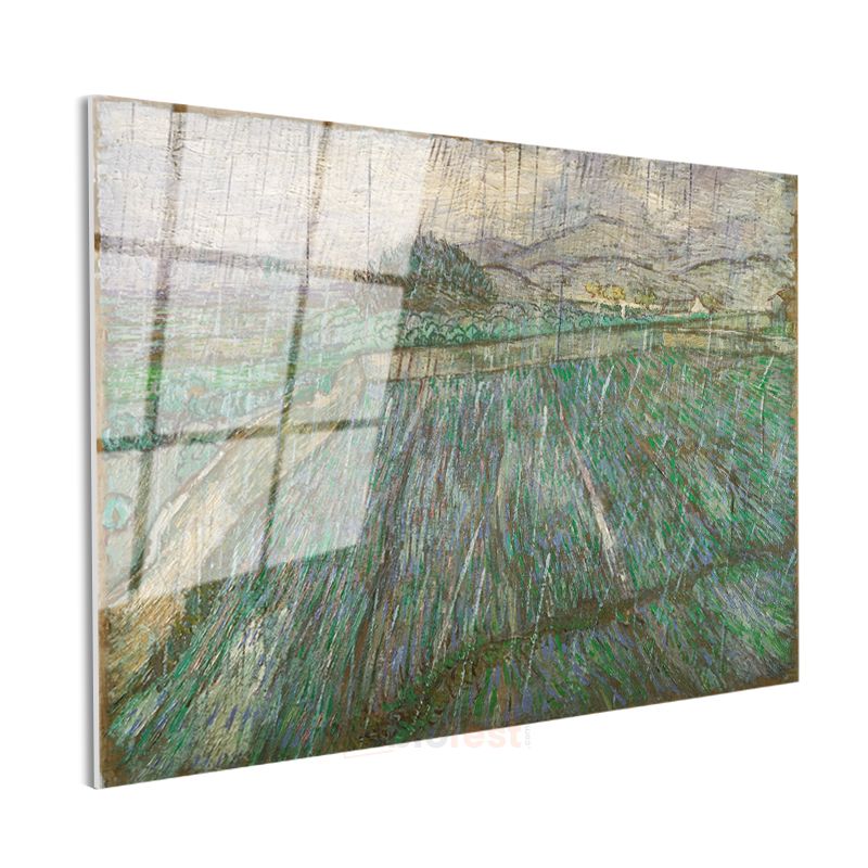 Vincent van Gogh - Yağmurlu Manzara Cam Tablo