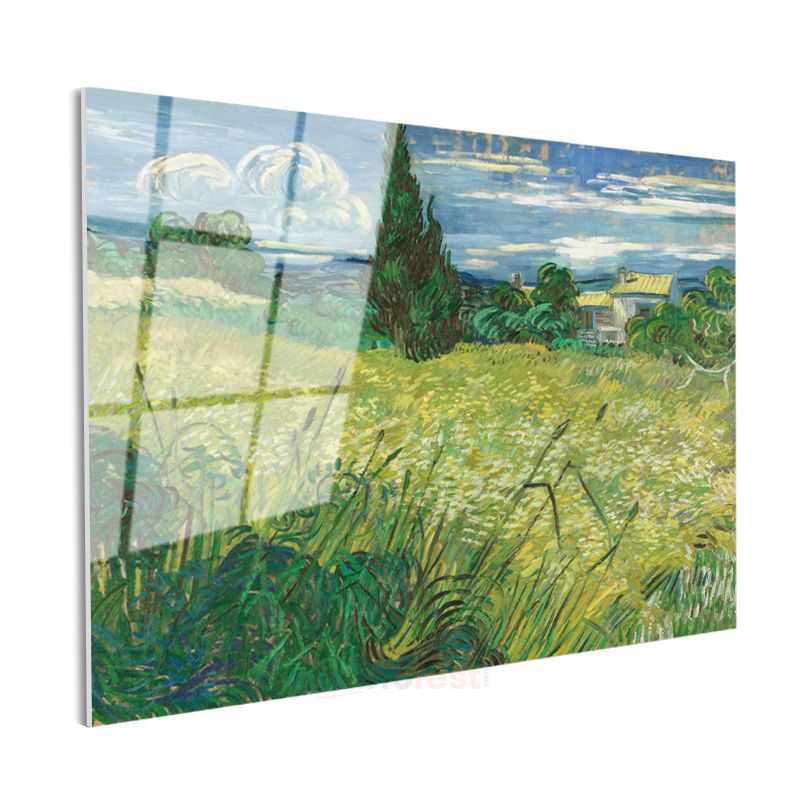 Vincent van Gogh - Servi Ağacı ve Buğday Tarlası Cam Tablo