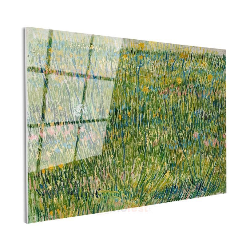 Vincent van Gogh - Çiçekli Çayır Cam Tablo