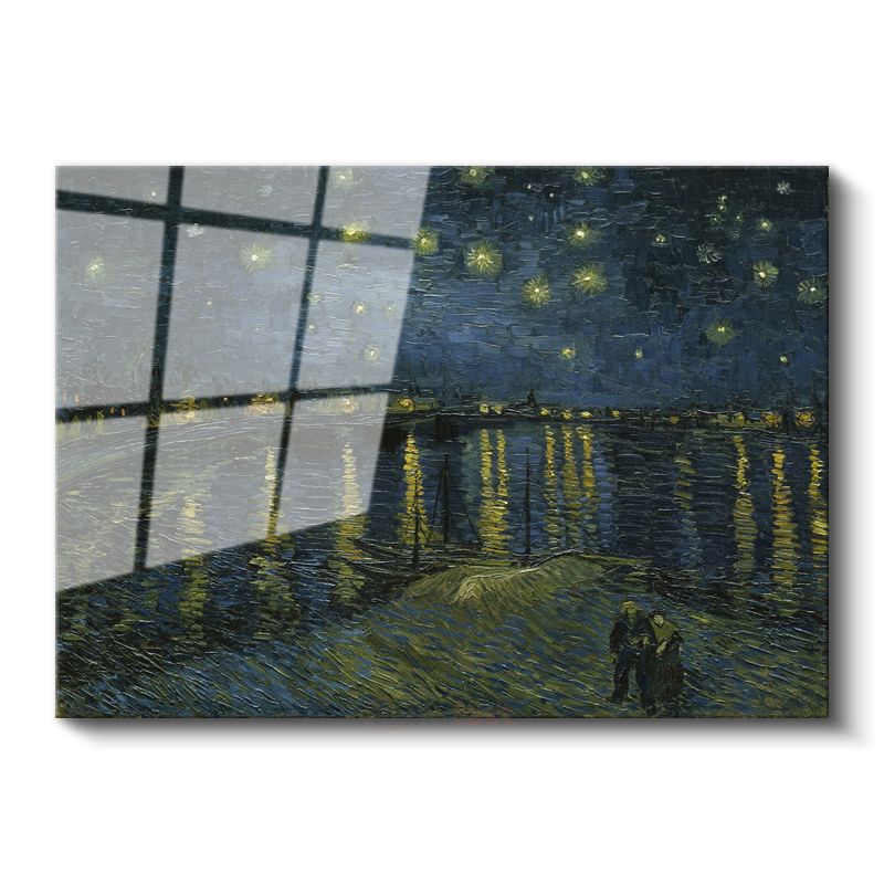 Vincent van Gogh - Rhône Üzerinde Yıldızlı Gece Cam Tablo