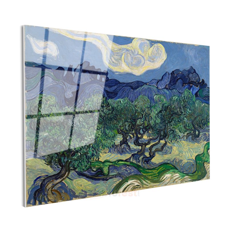 Vincent van Gogh - Zeytin Ağaçları Cam Tablo
