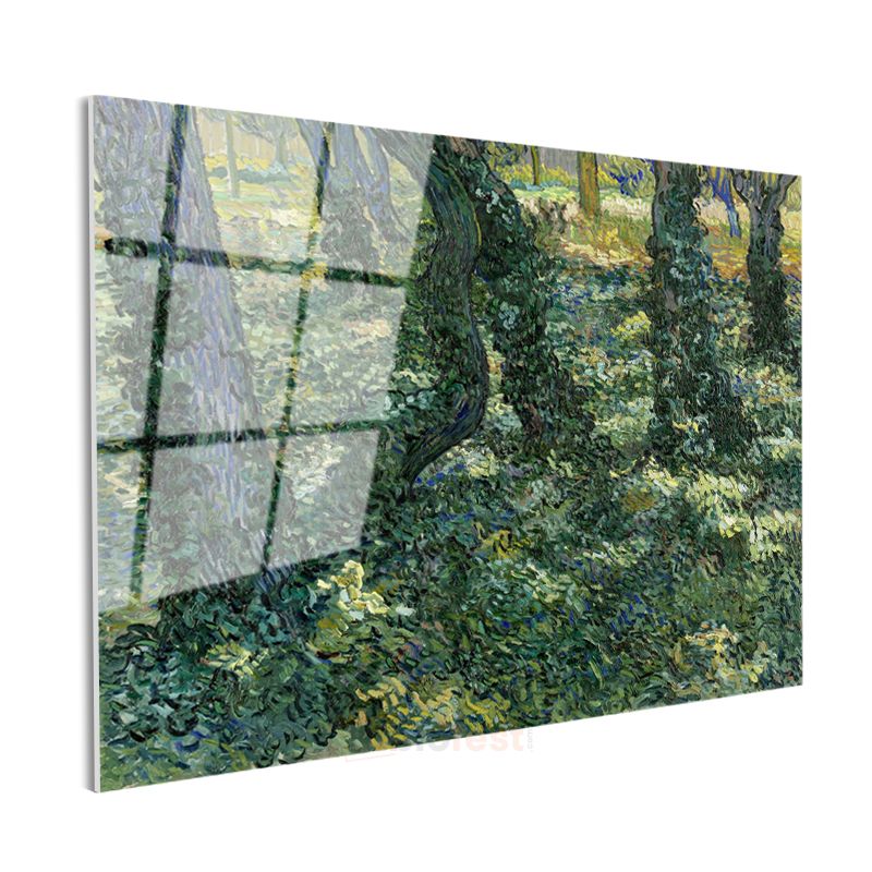Vincent van Gogh - Ağaç Altı Cam Tablo