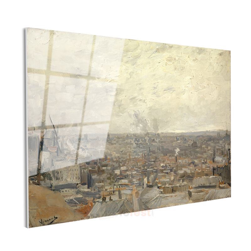 Vincent van Gogh - Paris Manzarası Cam Tablo