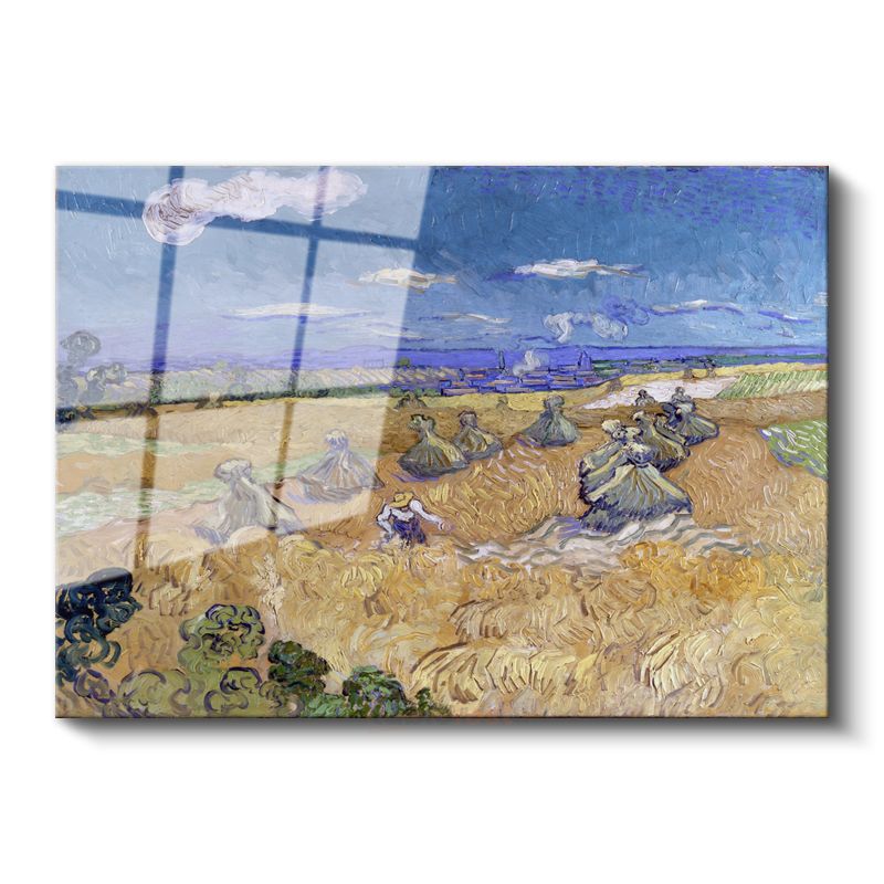 Vincent van Gogh - Buğday Tarlası ve Demetler Cam Tablo