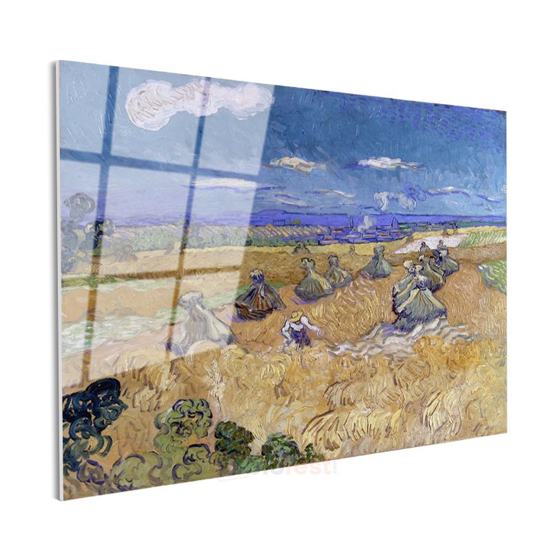Vincent van Gogh - Buğday Tarlası ve Demetler Cam Tablo
