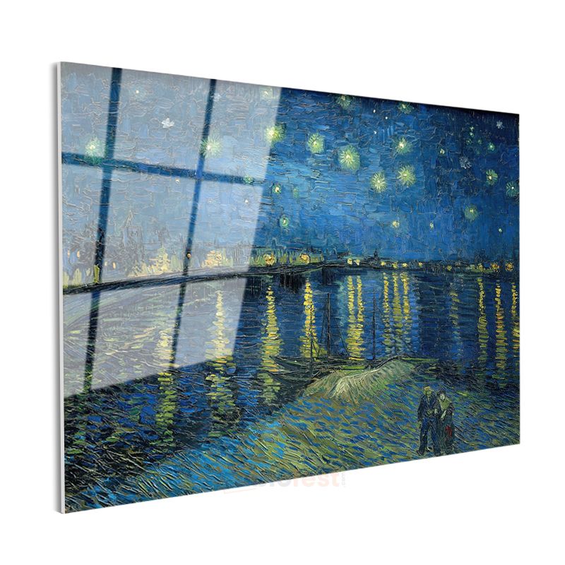 Vincent van Gogh - Rhône Üzerinde Yıldızlı Gece Cam Tablo