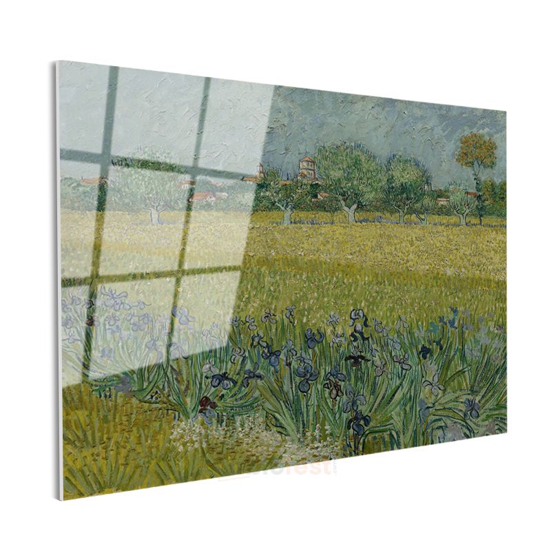 Vincent van Gogh - Süsenli Buğday Tarlası Cam Tablo