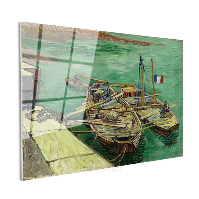 Vincent van Gogh - Rhône Nehri Üzerinde Tekneler Cam Tablo
