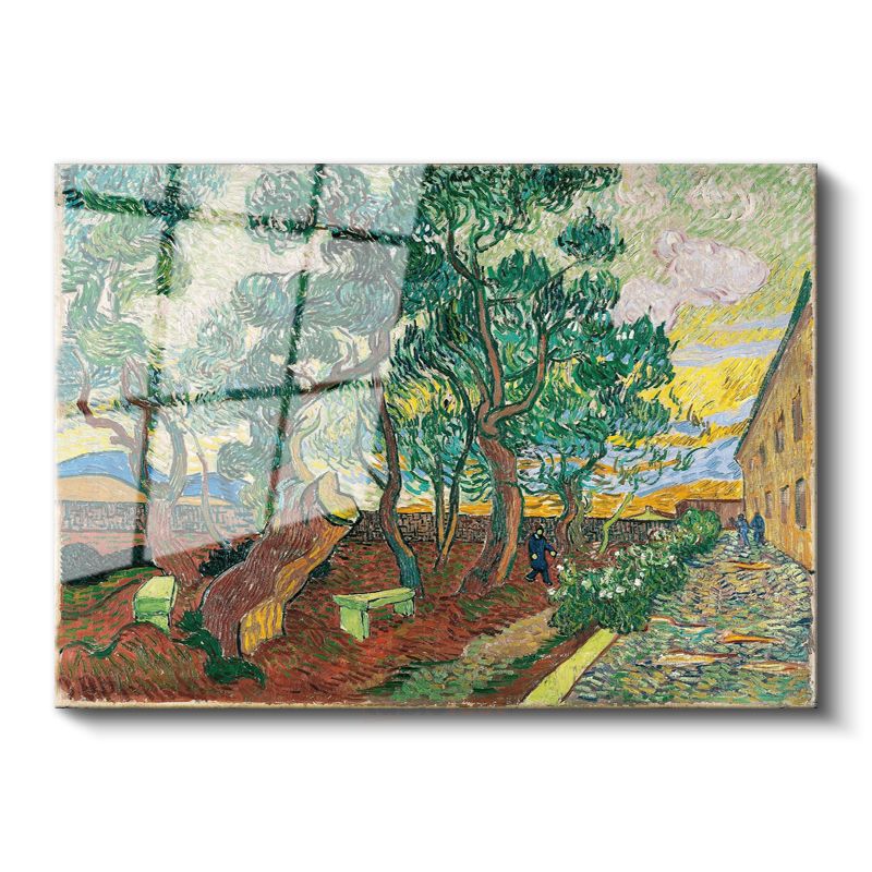 Vincent van Gogh - Hastane Bahçesi Cam Tablo