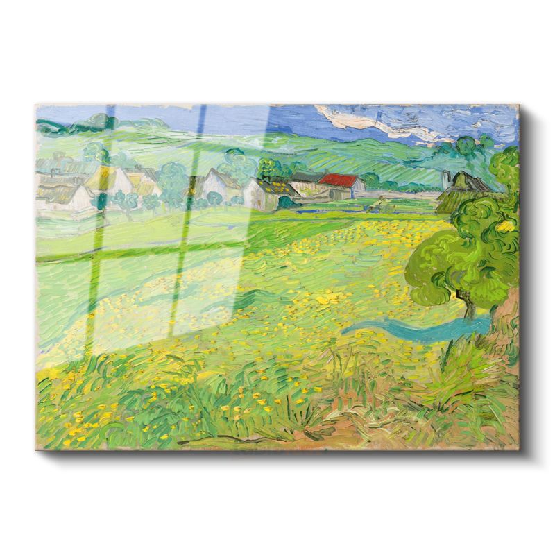 Vincent van Gogh - Yeşil Buğday Tarlaları Cam Tablo