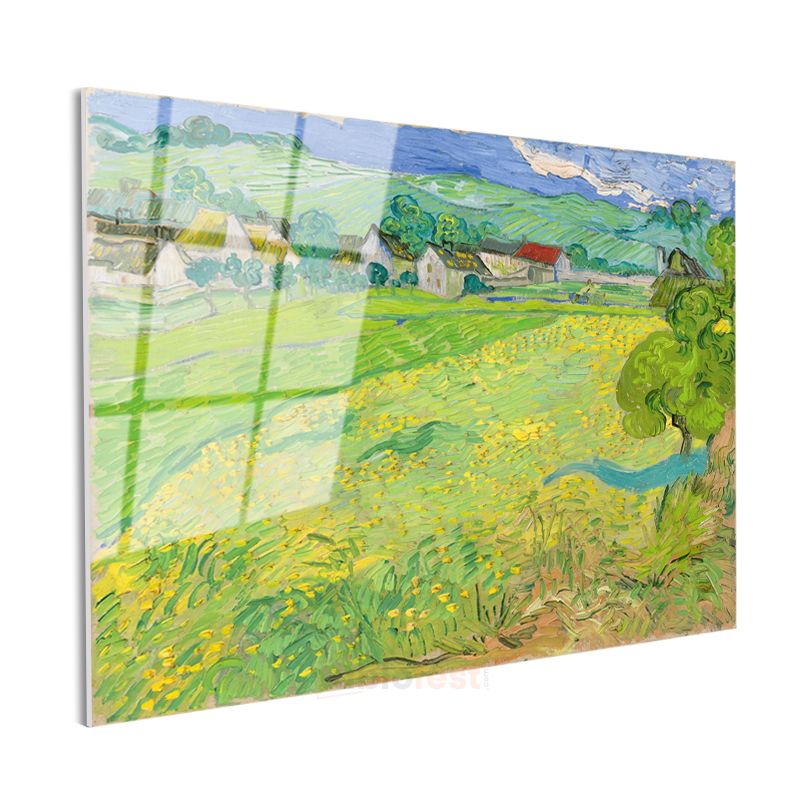 Vincent van Gogh - Yeşil Buğday Tarlaları Cam Tablo