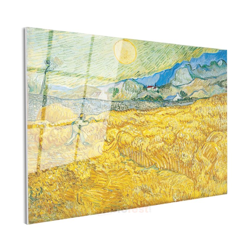 Vincent van Gogh - Buğday Tarlası ve Orakçı Cam Tablo