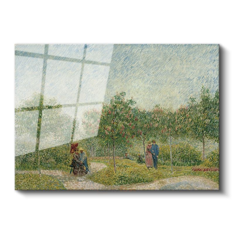 Vincent van Gogh - Flört Eden Çiftlerle Bahçe Cam Tablo