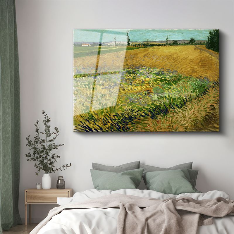 Vincent van Gogh - Buğday Tarlası Cam Tablo