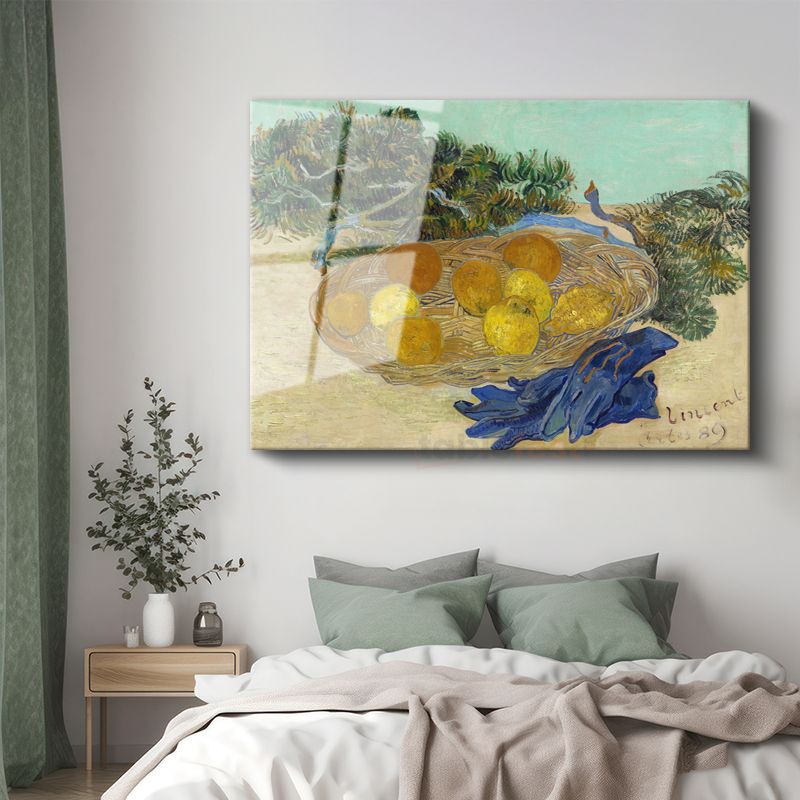 Vincent Van Gogh - Meyve Sepeti Cam Tablo